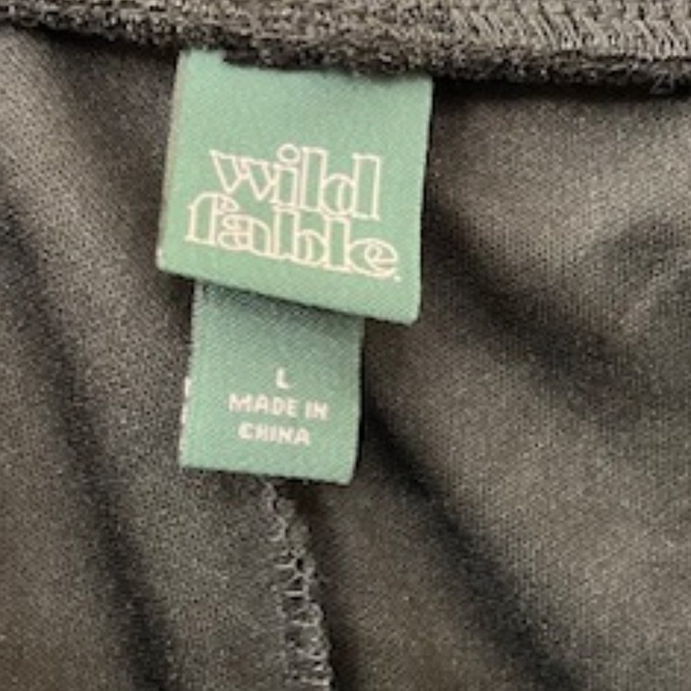 NWT Wild Fable Black Flare Pants Sz L Pull On Waist - Picture 3 of 4